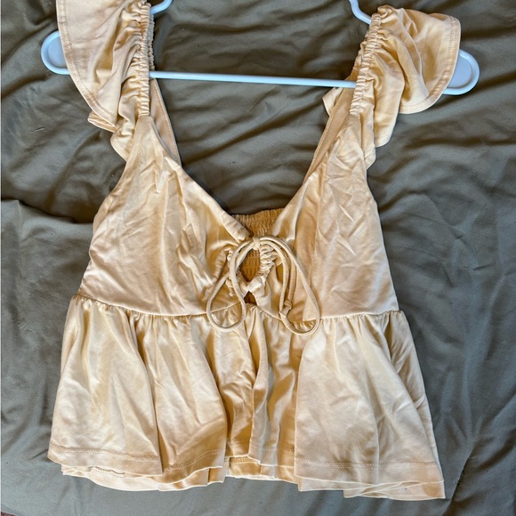 Yellow Ruffle Sleeve Top/Tank - Picture 3 of 7